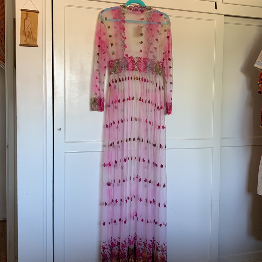 Maxi ice tie dyed lace robe duster - Picture 3 of 13